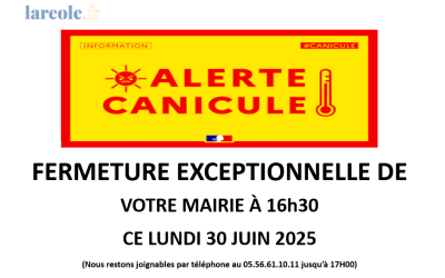 Fermeture exceptionnelle
