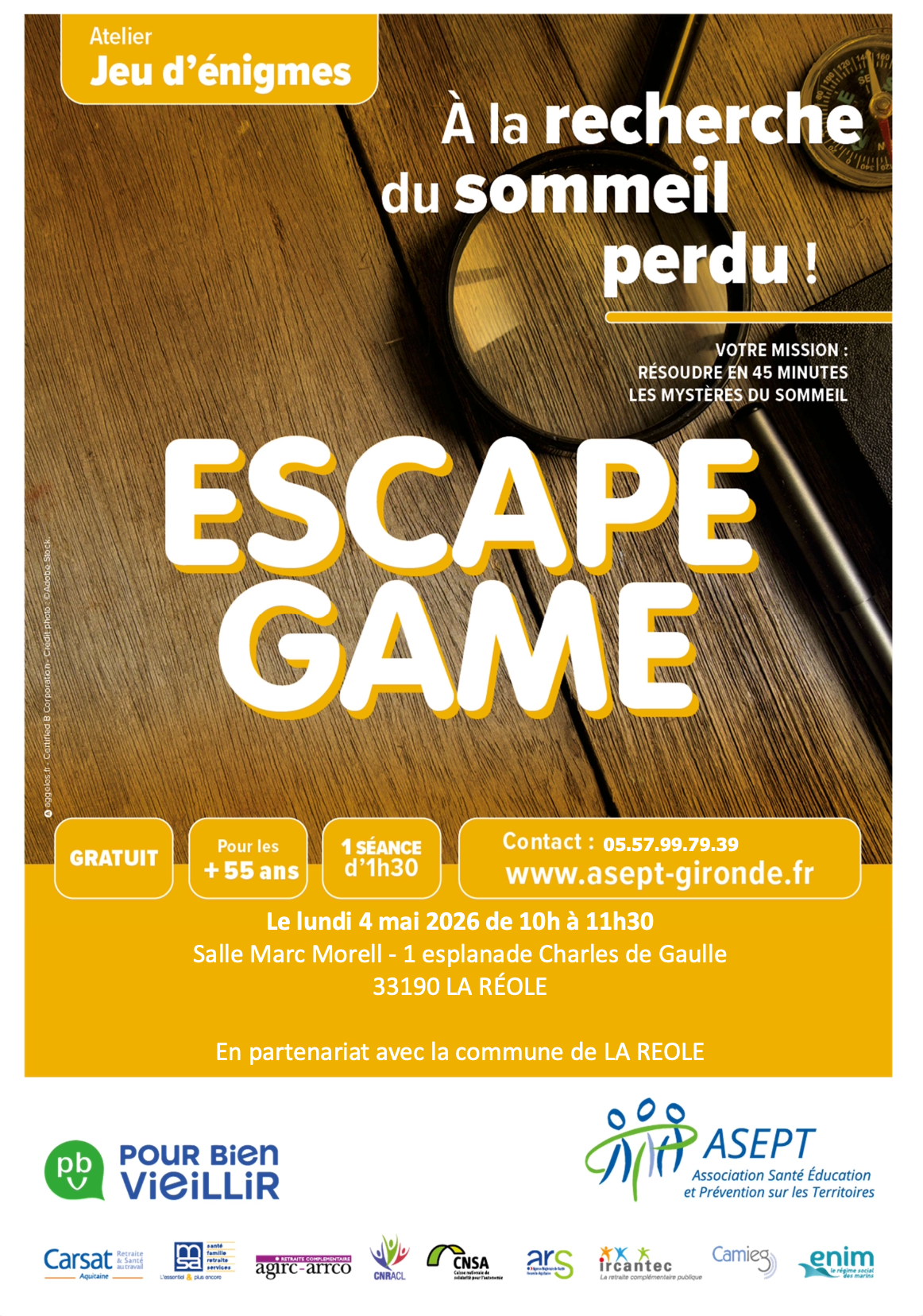 Escape game +55 ans