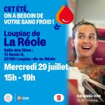 DON DU SANG | Mercredi 29 juillet > Salle des fêtes de Loupiac-De-La-Réole
