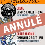 Concert annulé des élèves de polyphonie et consort de flûtes (académie d'été)
